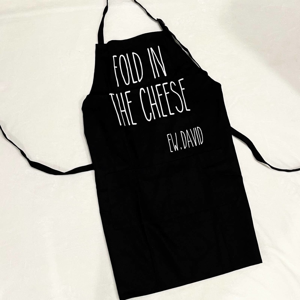 Schitt’s Creek “ew, David“ black apron, one size